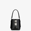 Donne Givenchy Borse Mini E Micro | Borsa A Secchiello Con Chiusura Micro Shark In Pelle Box Nero