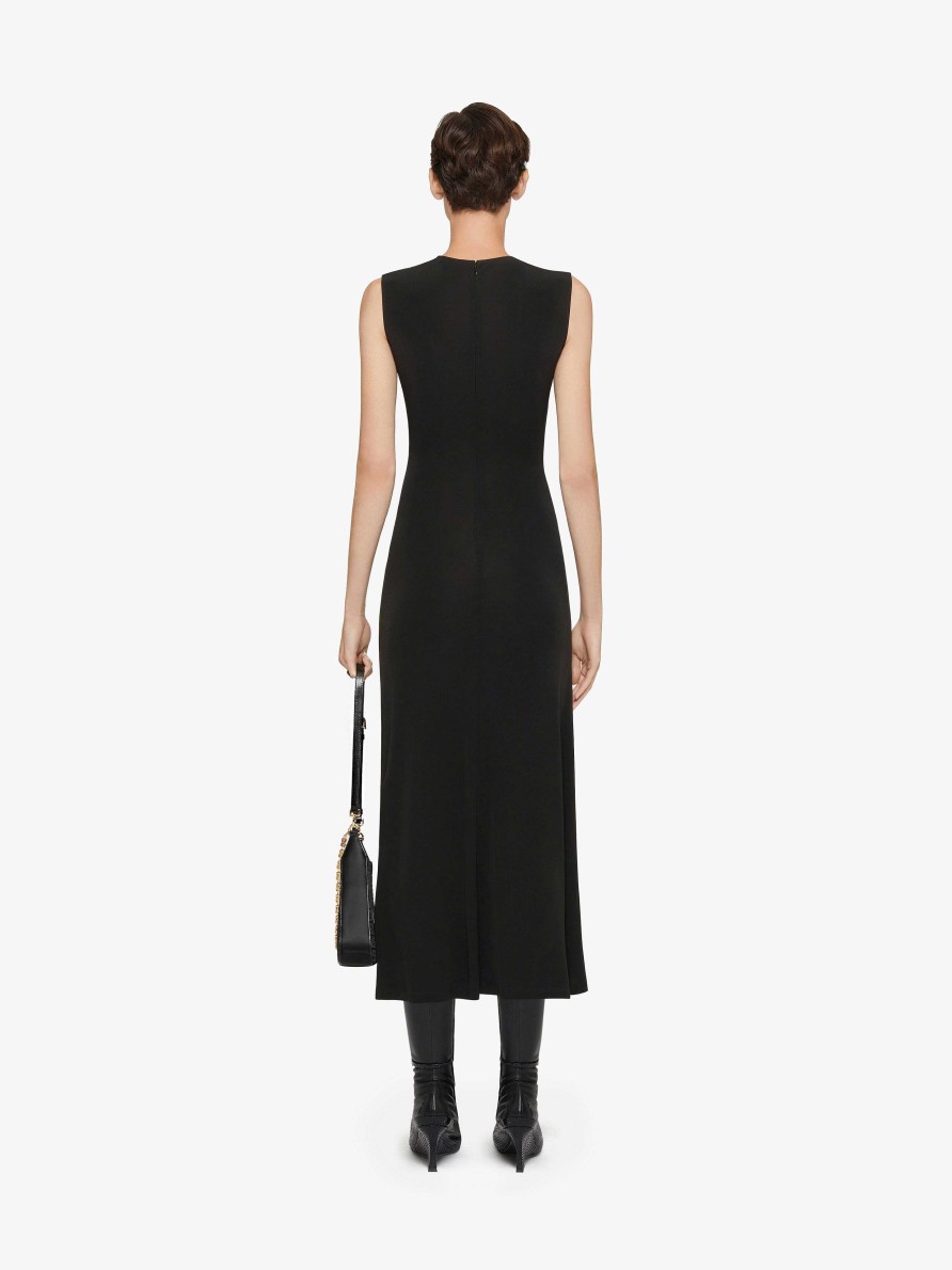 Donne Givenchy Vestiti | Abito Drappeggiato In Crepe Nero