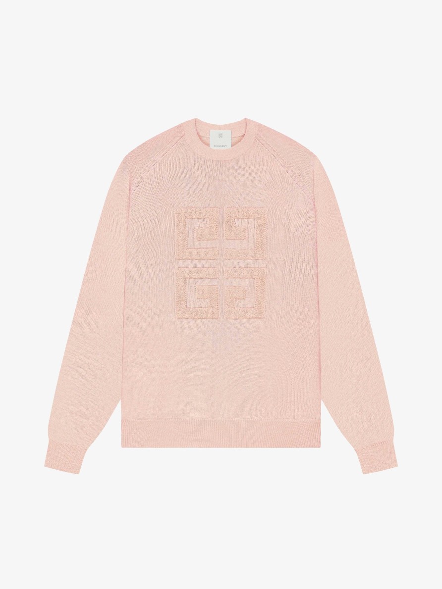 Donne Givenchy Maglieria | Maglia 4G In Cashmere Rosa Cipria