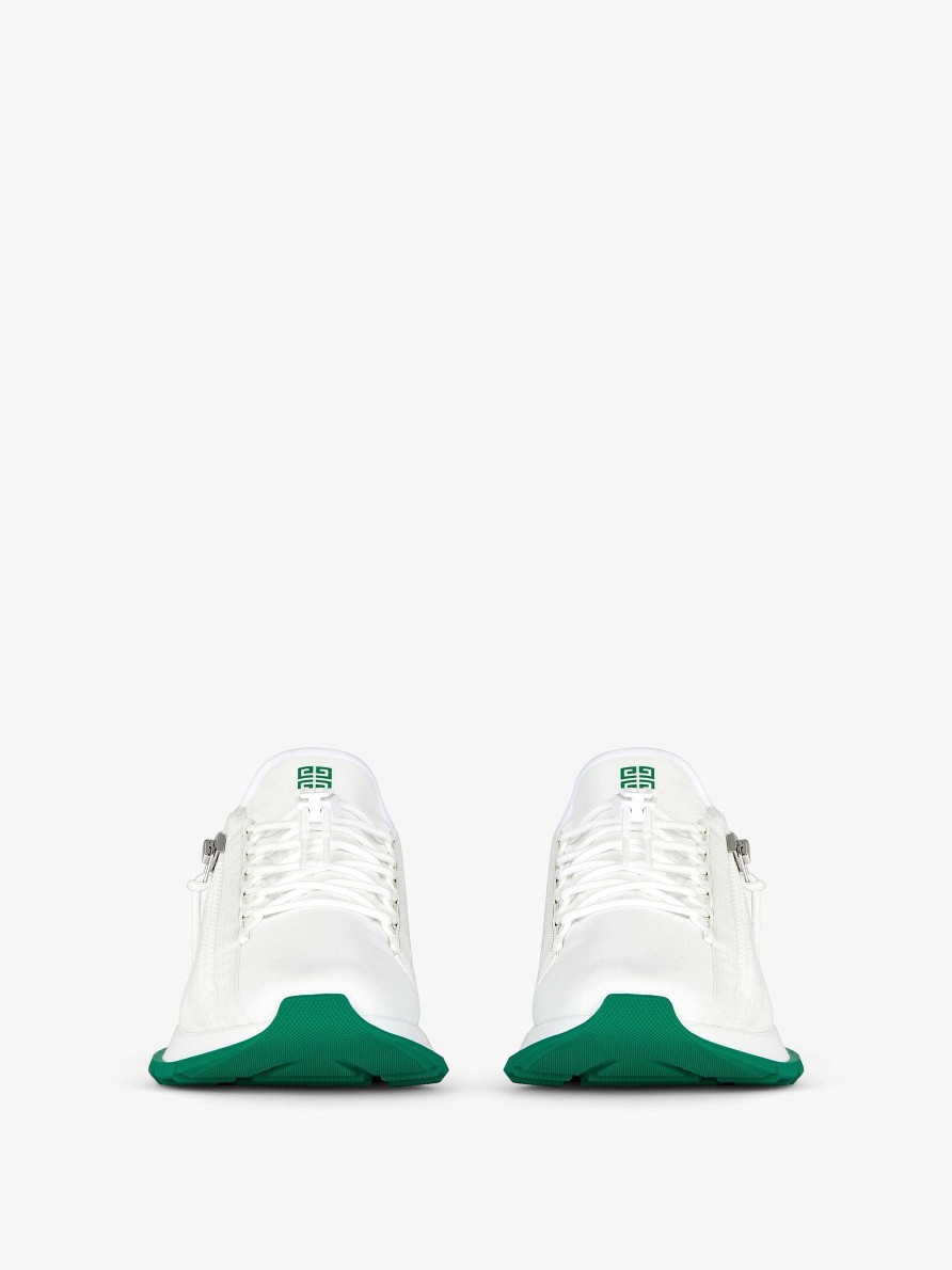 Uomini Givenchy Scarpe Da Ginnastica | Sneakers Spectre Runner In Fibra Sintetica Con Zip Bianco/Verde