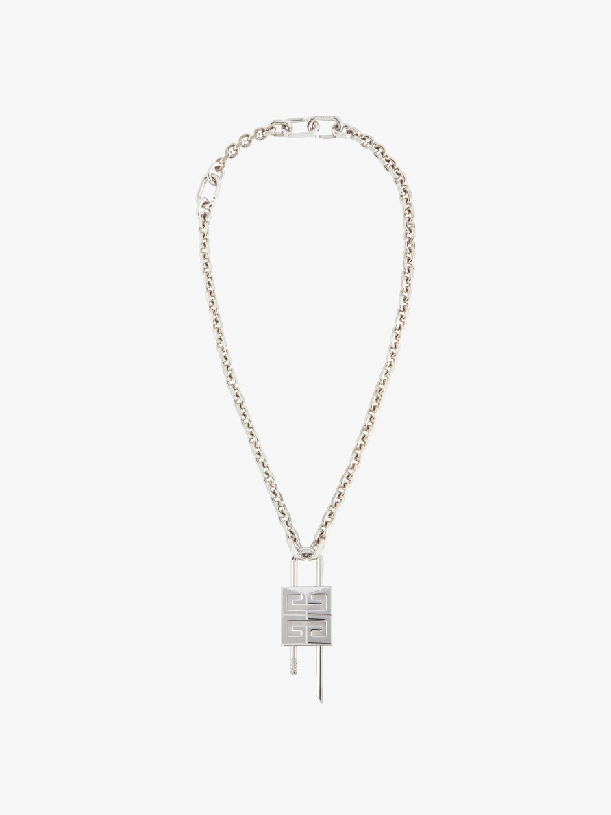 Uomini Givenchy Gioielleria | Collana Con Chiusura Piccola In Metallo Argenteo