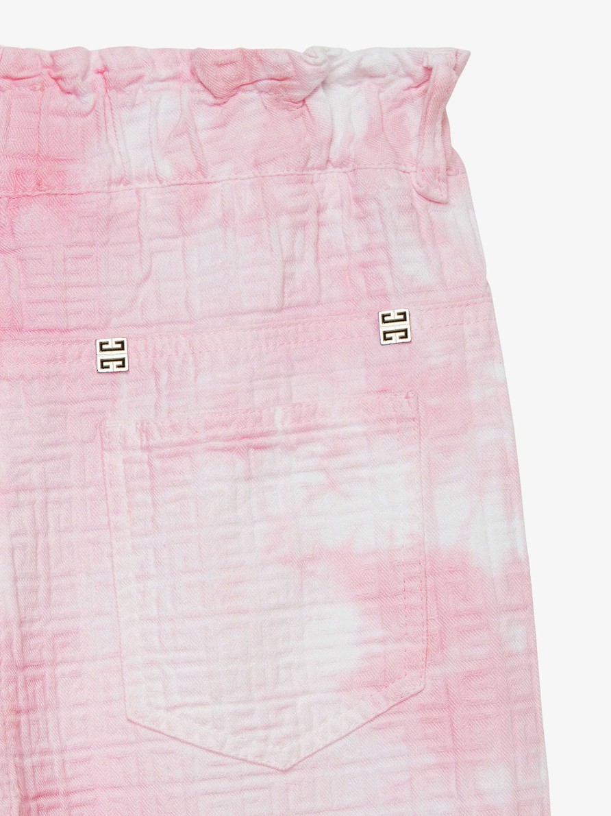 Donne Givenchy Ragazza (Da 4 A 12 Anni) | Pantaloni In Cotone 4G Con Effetto Lavato Rosa Confetto