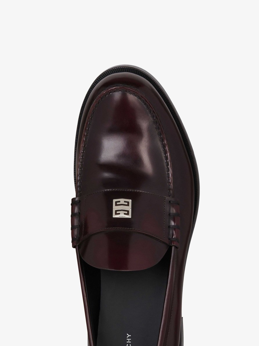 Uomini Givenchy Stivali E Derby | Mocassino Mr G In Pelle Borgogna