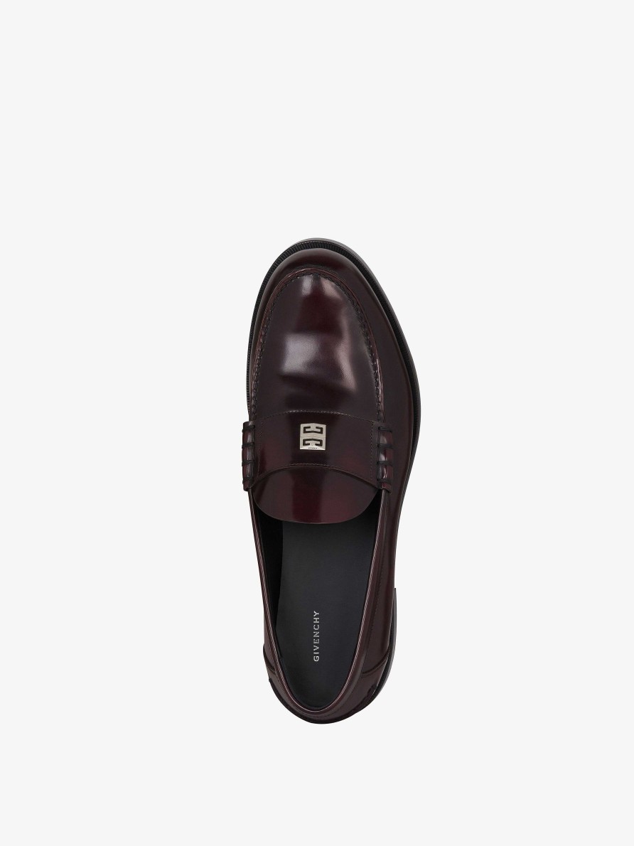 Uomini Givenchy Stivali E Derby | Mocassino Mr G In Pelle Borgogna