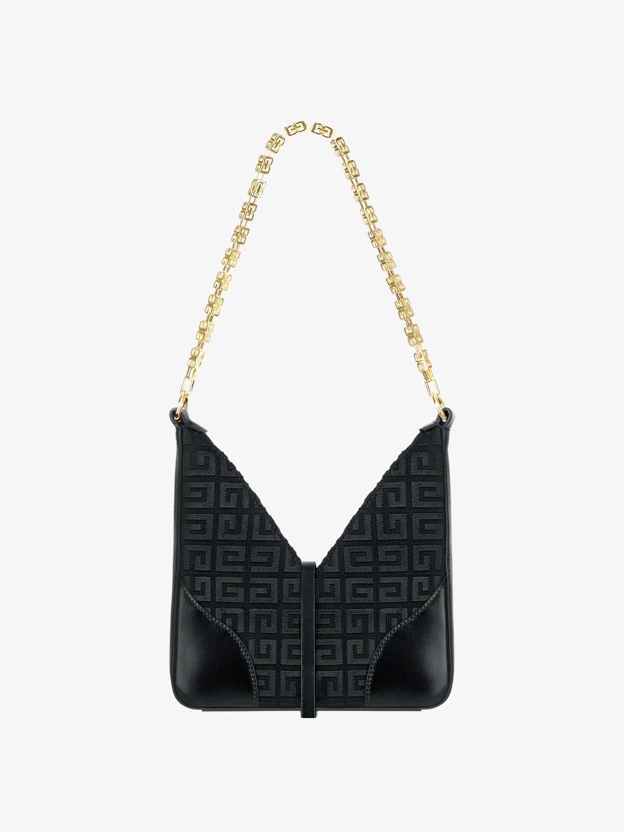 Donne Givenchy Borse Mini E Micro | Mini Borsa Ritagliata Con Ricamo 4G Con Catena Nero