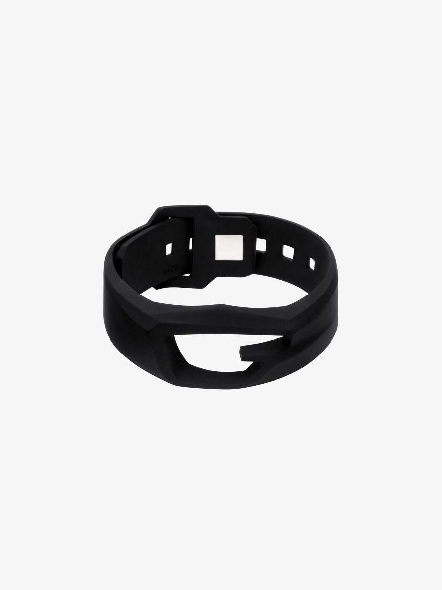 Uomini Givenchy Gioielleria | Bracciale Giv Cut In Gomma Nero