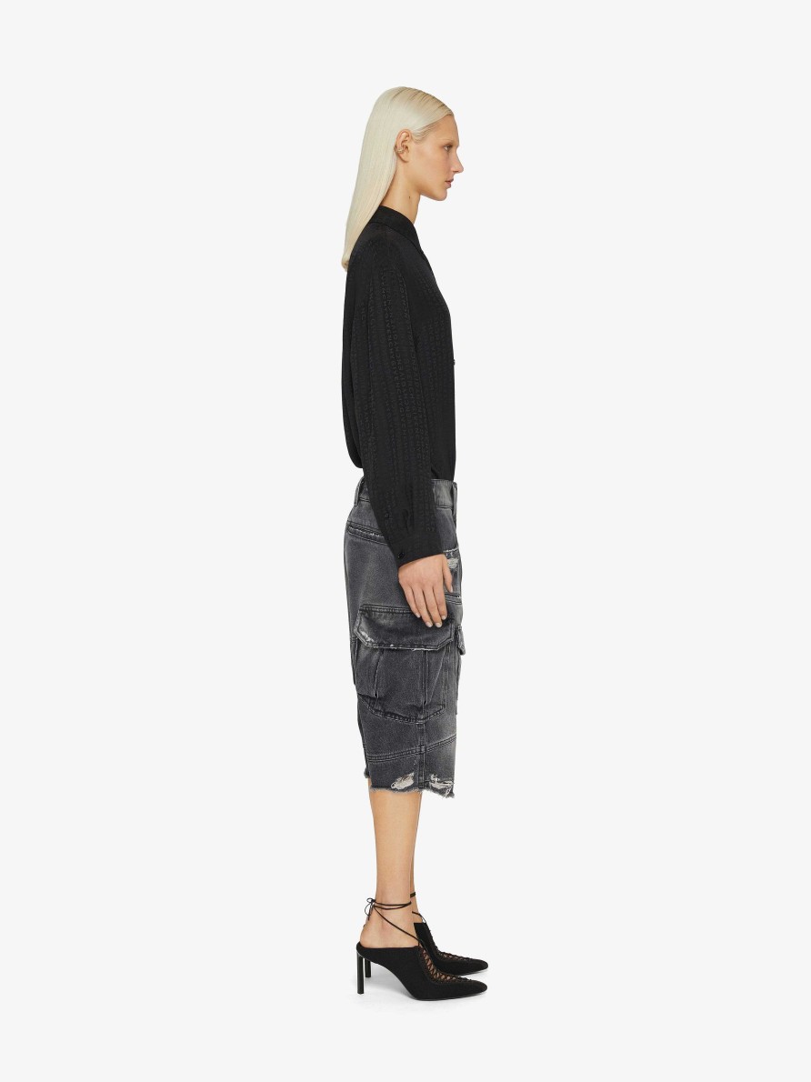 Donne Givenchy Top E Camicie | Camicia Oversize In Seta Givenchy Nero