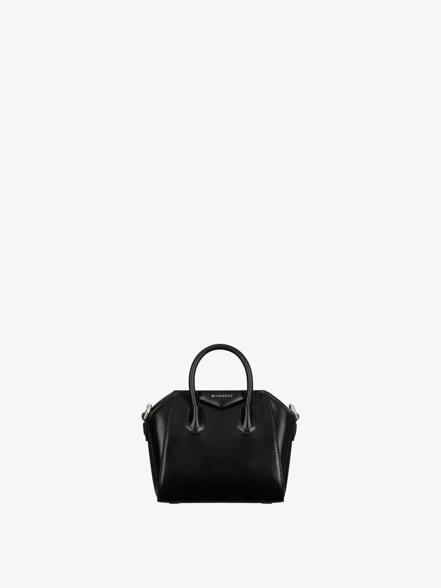 Donne Givenchy Antigona | Borsa Micro Antigona In Pelle Box Nero