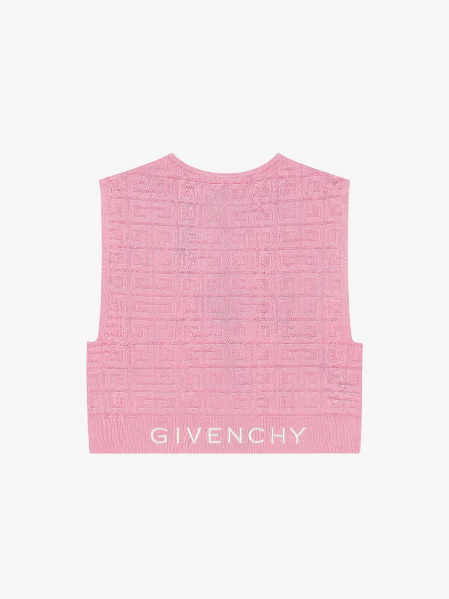 Donne Givenchy Ragazza (Da 4 A 12 Anni) | Maglia Senza Maniche In Jacquard 4G Rosa Confetto