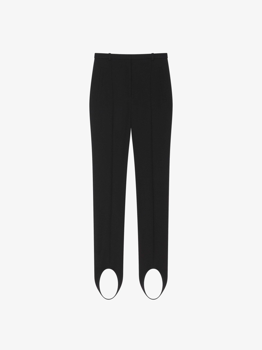 Donne Givenchy Pantaloni | Pantaloni Con Staffa In Twill Nero