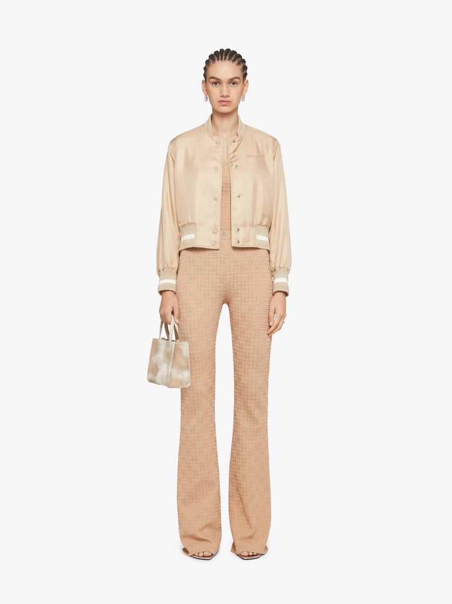 Donne Givenchy Pantaloni | Pantaloni Flare In Mini Jacquard 4G Abbronzatura