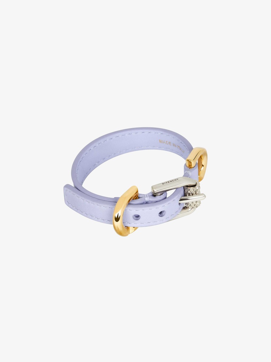 Donne Givenchy Gioielleria | Bracciale Voyou In Pelle E Metallo Lavanda