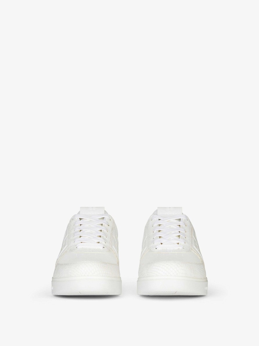 Uomini Givenchy G4 | Sneakers G4 In Pelle Effetto Pitone Bianco