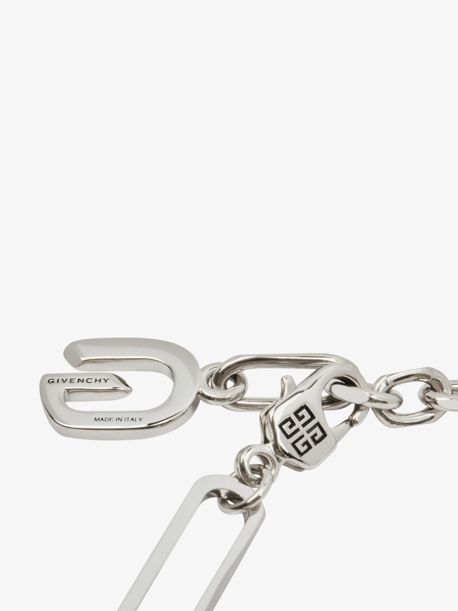 Donne Givenchy Gioielleria | Bracciale G Link In Metallo Con Perle Bianco/Argento