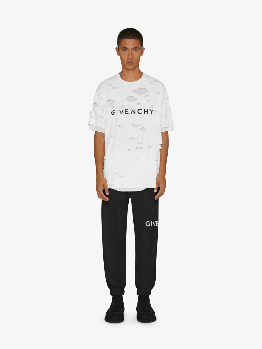 Uomini Givenchy Pantaloni | Pantaloni Jogger Slim Fit Di Givenchy Archetype In Pile Nero