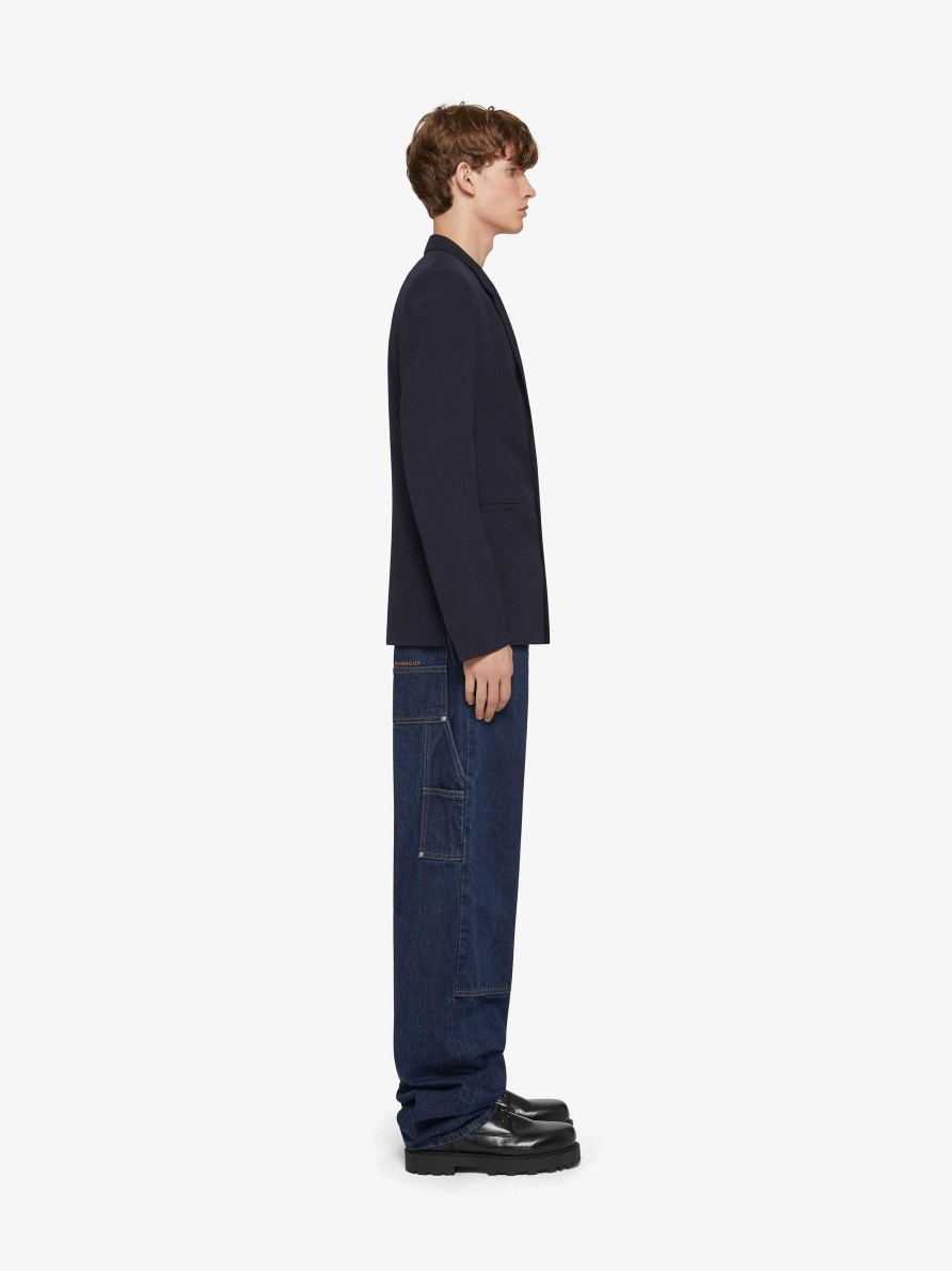 Uomini Givenchy Pantaloni | Pantaloni Da Carpentiere In Denim Blu Indaco