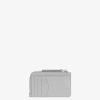 Donne Givenchy Piccola Pelletteria | Portacarte Voyou Con Zip In Pelle Grigio Chiaro