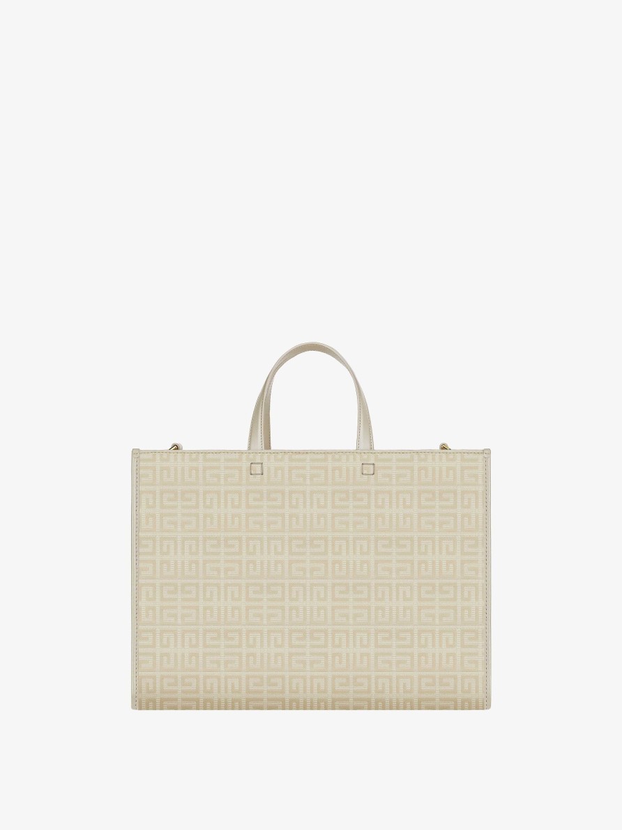 Donne Givenchy Borsa G | Borsa Shopping G-Tote Media In Tela Spalmata 4G Beige Naturale