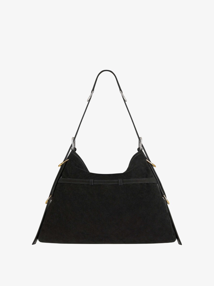 Donne Givenchy Borse A Tracolla | Borsa Voyou Media In Pelle Scamosciata Nero