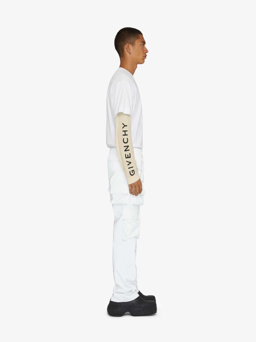 Uomini Givenchy Magliette | T-Shirt Givenchy Cut & Layer In Jersey Bianco/Ecru