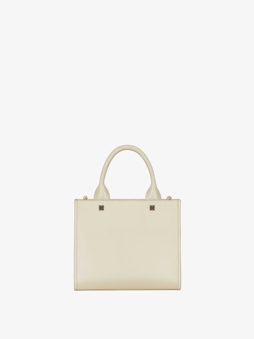 Donne Givenchy Borsa G | Borsa Shopping Mini G-Tote In Pelle Beige Naturale