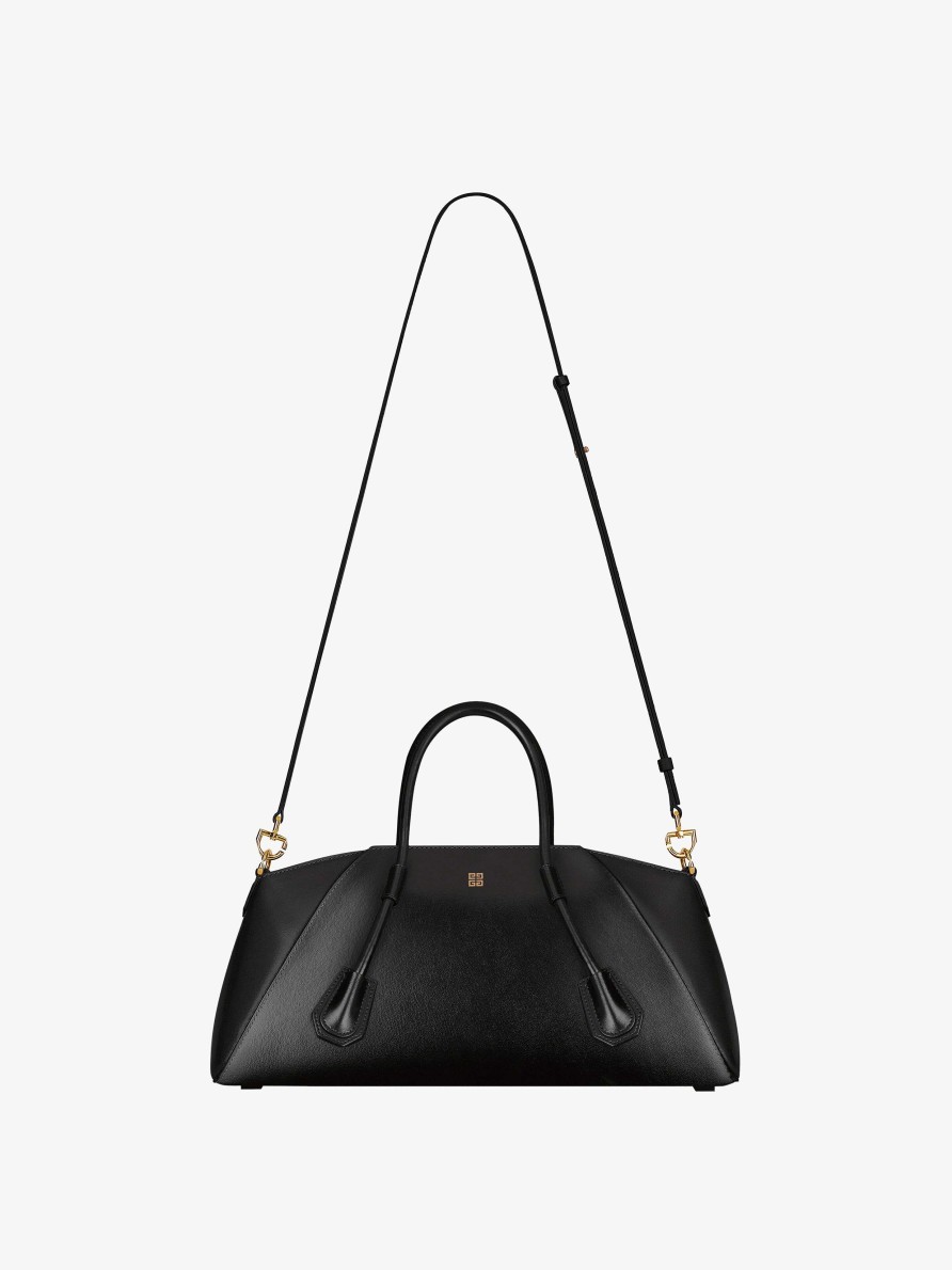 Donne Givenchy Antigona | Borsa Elasticizzata Antigona Piccola In Pelle Box Nero