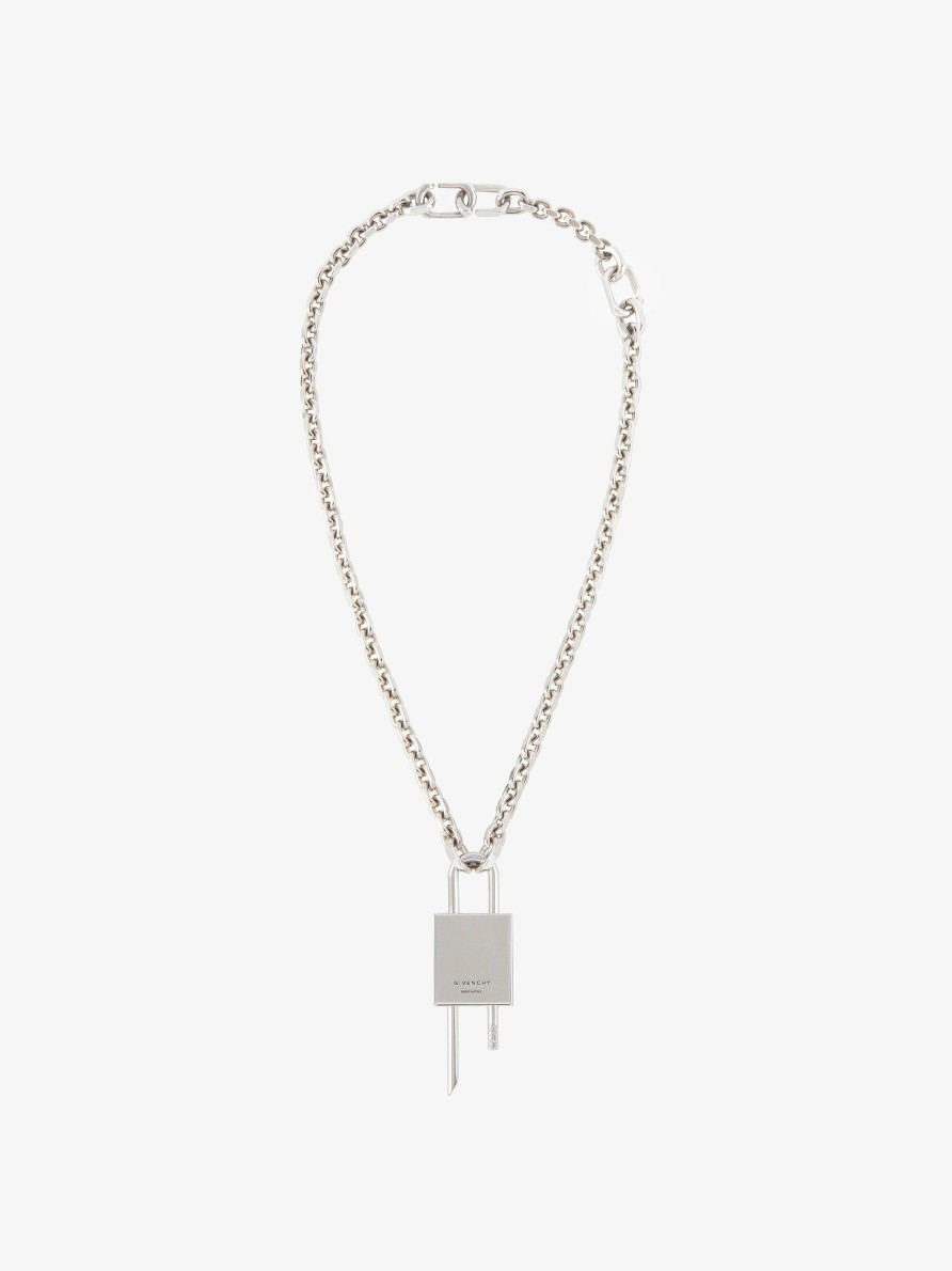 Uomini Givenchy Gioielleria | Collana Con Chiusura Piccola In Metallo Argenteo