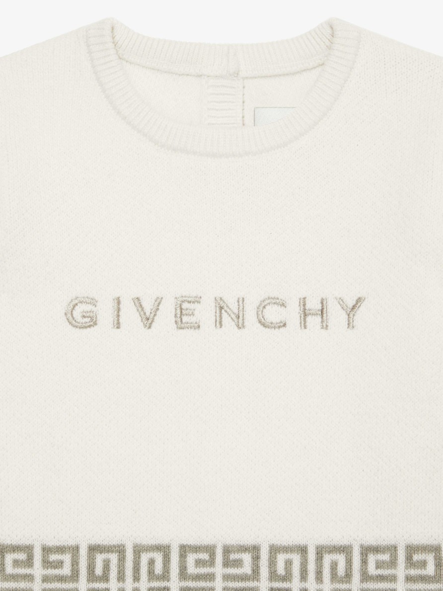 Uomini Givenchy Bambino (Da 1 Mese A 3 Anni) | Salopette Givenchy In Maglia Bianco/Grigio