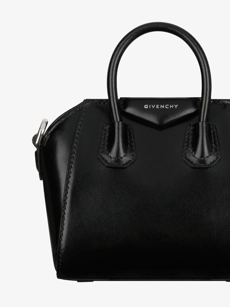 Donne Givenchy Antigona | Borsa Micro Antigona In Pelle Box Nero