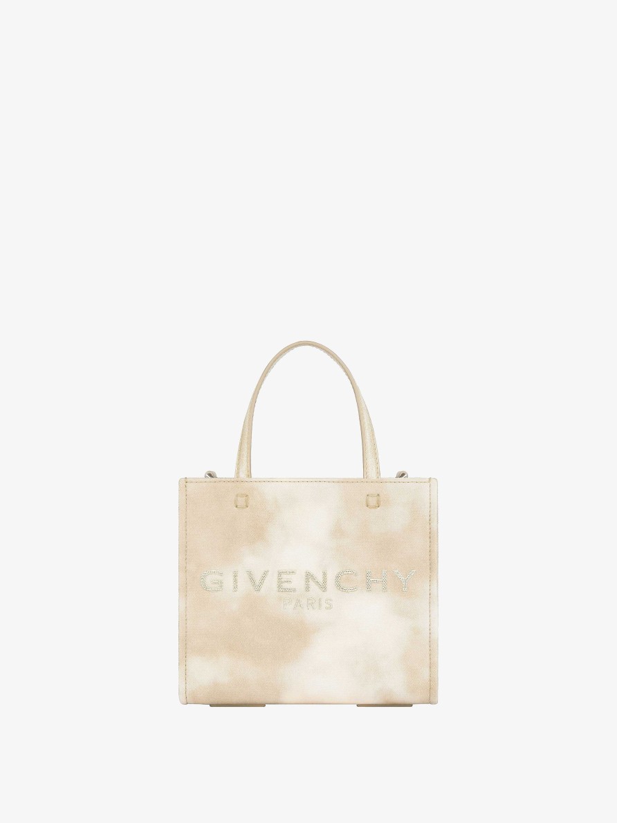 Donne Givenchy Borse Mini E Micro | Mini Borsa Shopping G-Tote In Tela Tie And Dye Oro Polveroso