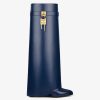 Donne Givenchy Blocco Dello Squalo | Stivali Shark Lock In Pelle Blu Petrolio