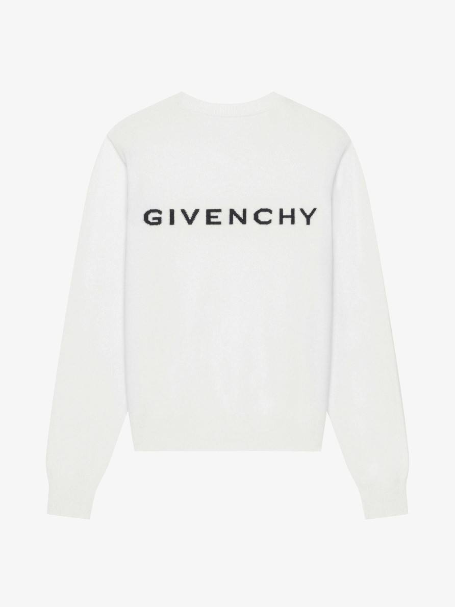 Donne Givenchy Maglieria | Maglione Givenchy In Lana E Cashmere Bianco Nero