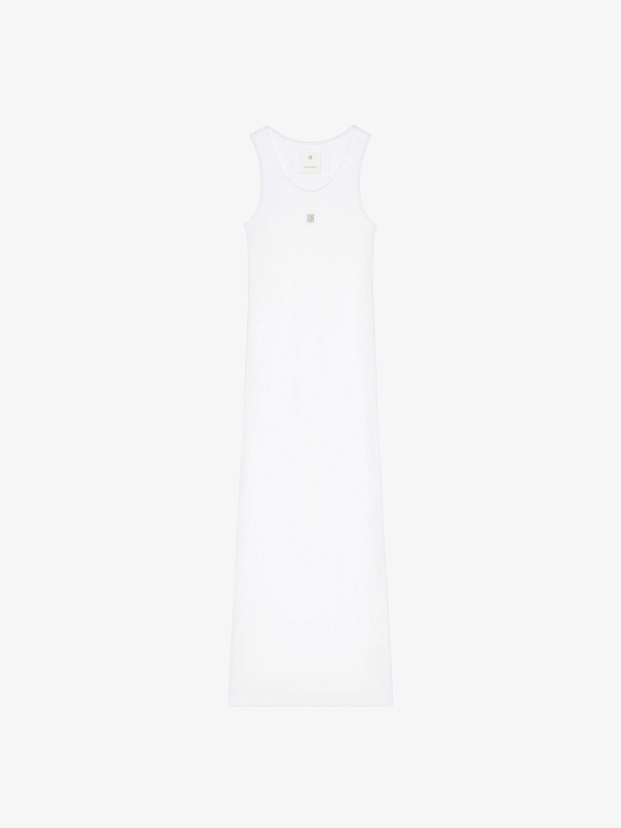 Donne Givenchy Vestiti | Abito A Canotta In Maglia Bianco