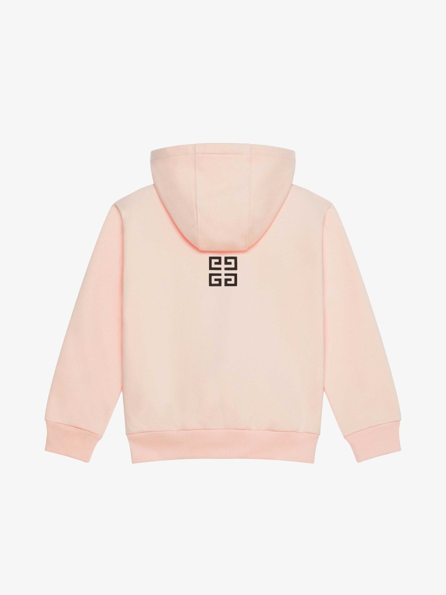 Donne Givenchy Ragazza (Da 4 A 12 Anni) | Cardigan Con Cappuccio Givenchy 4G In Pile Rosa Chiaro