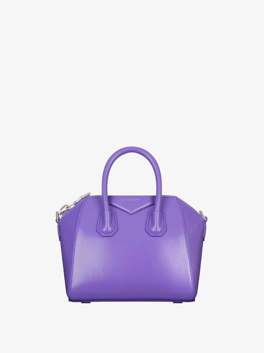 Donne Givenchy Antigona | Mini Borsa Antigona In Pelle Box Dalia Viola