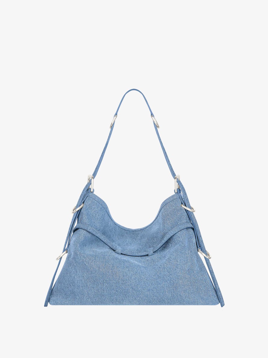 Donne Givenchy Voi | Borsa Voyou Media In Denim Blu Medio