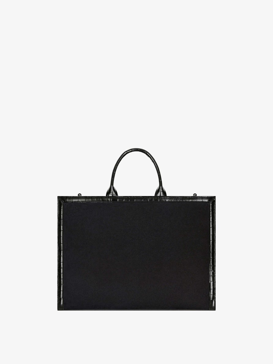 Donne Givenchy Borsa G | Borsa Shopping G-Tote Media In Pelle Scamosciata Nero