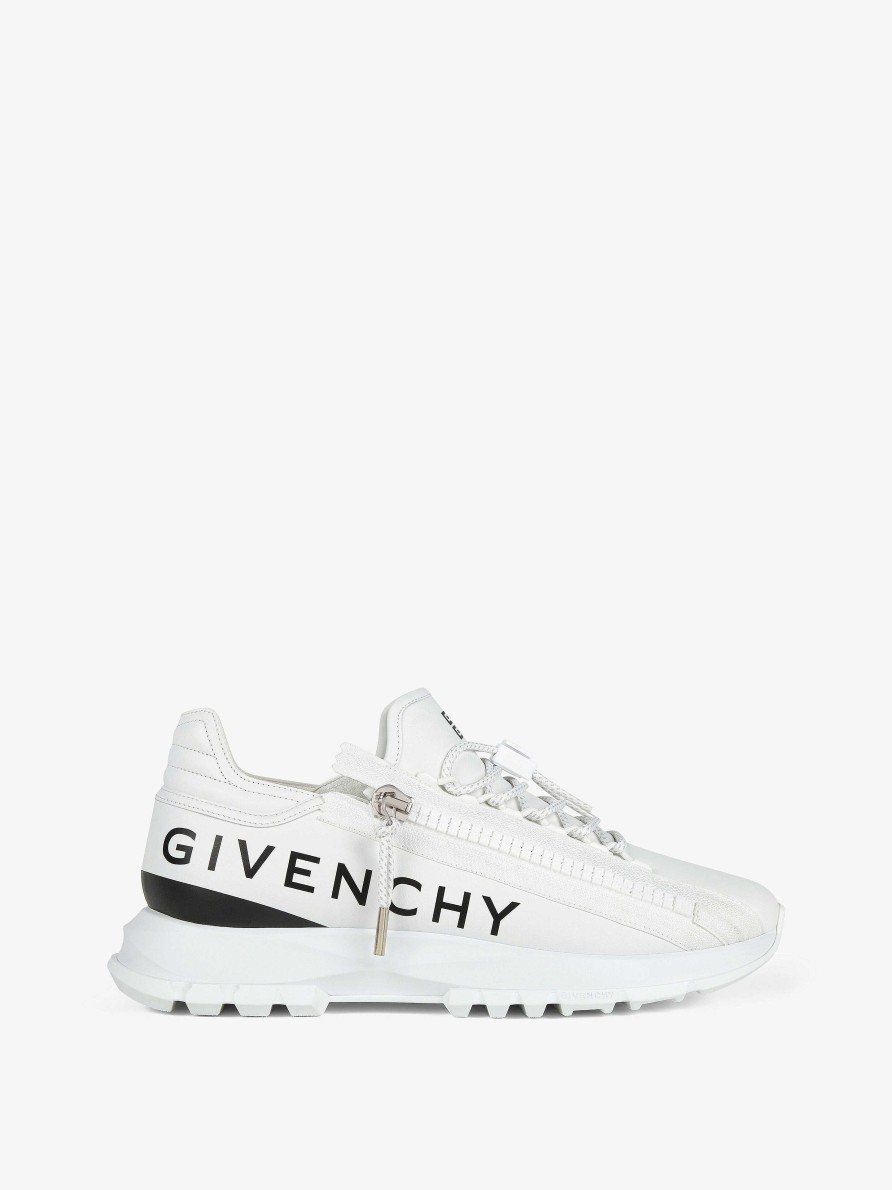 Uomini Givenchy Scarpe Da Ginnastica | Sneakers Spectre Runner In Pelle Con Zip Bianco