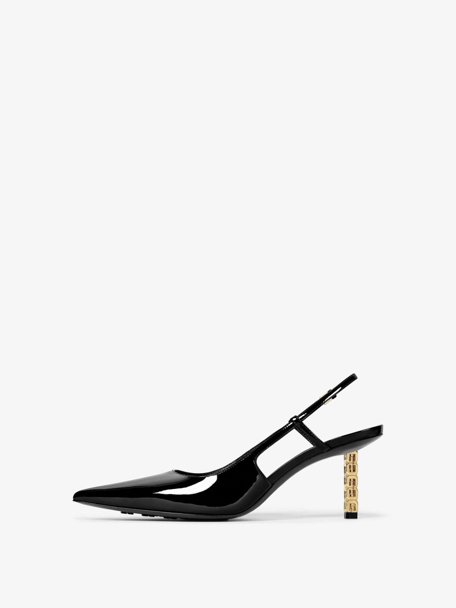 Donne Givenchy Tacchi | Slingback G Cube In Vernice Nero