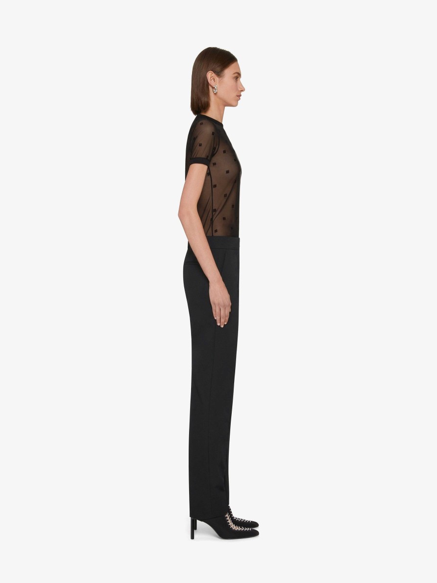 Donne Givenchy Magliette | T-Shirt Slim Fit In Tulle 4G Nero