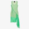 Donne Givenchy Vestiti | Abito In Seta Con Rouches Sul Fianco Assenzio Verde