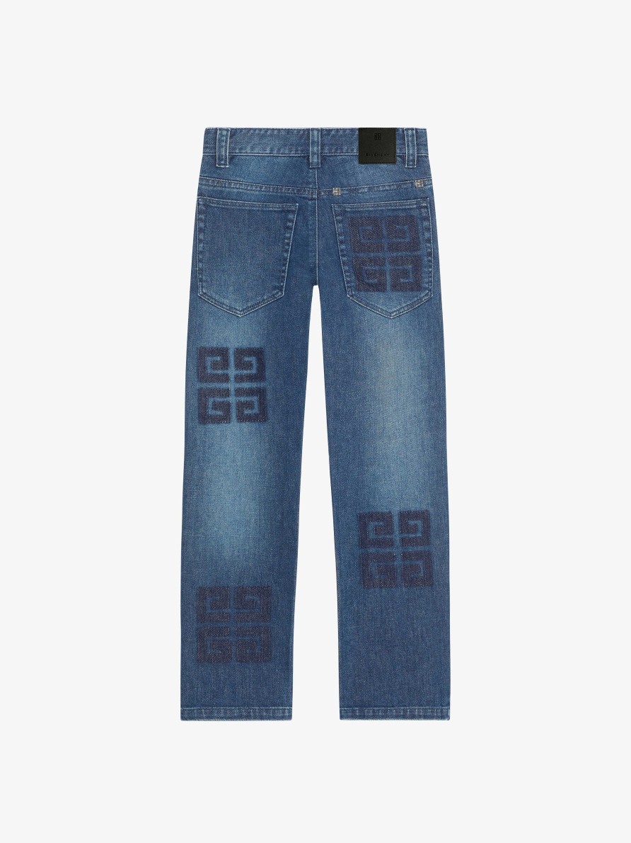 Uomini Givenchy Ragazzo (Da 4 A 12 Anni) | Jeans Slim Fit 4G In Denim Blu Denim