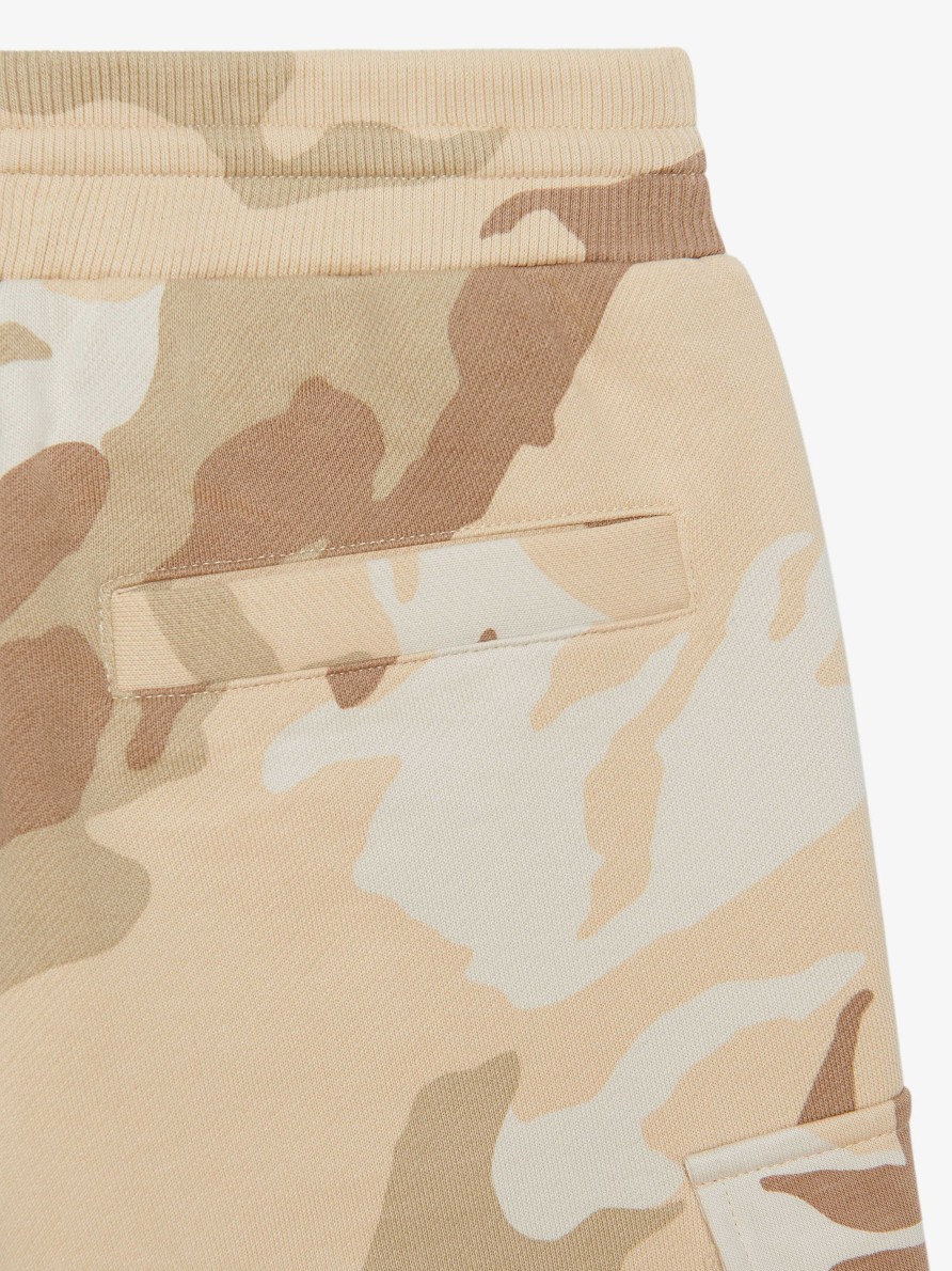 Uomini Givenchy Ragazzo (Da 4 A 12 Anni) | Bermuda In Pile Con Stampa Camo Crema/Beige