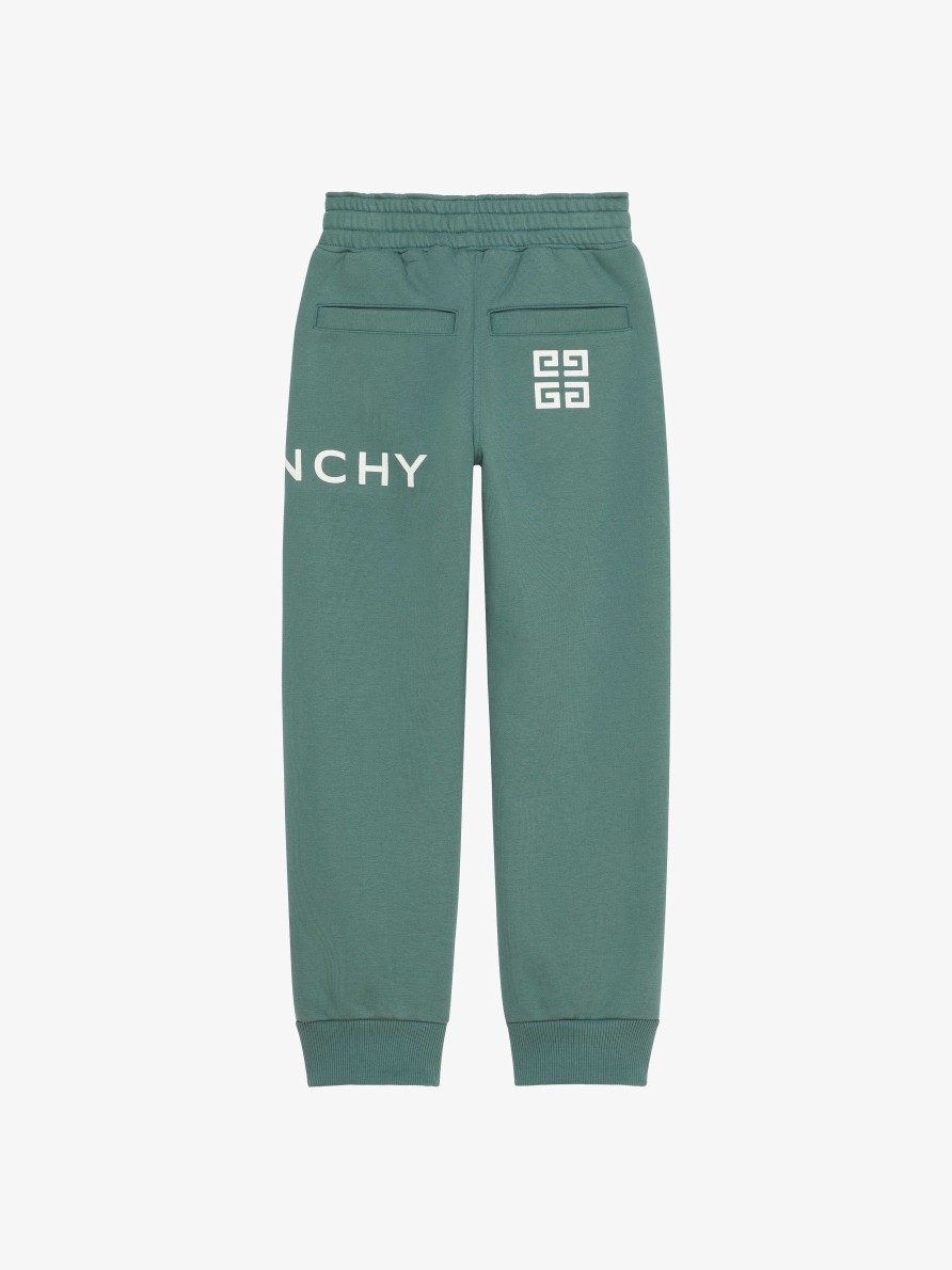 Uomini Givenchy Ragazzo (Da 4 A 12 Anni) | Pantaloni Jogger Givenchy 4G In Pile Verde Grigiastro