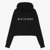 Donne Givenchy Felpe E Felpe Con Cappuccio | Felpa Corta Con Cappuccio Givenchy Archetype In Pile Nero