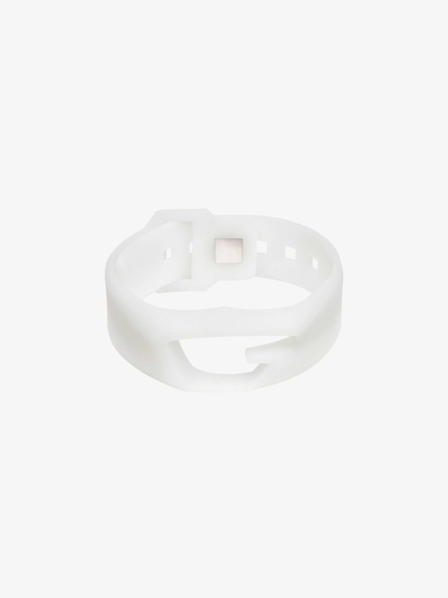 Uomini Givenchy Gioielleria | Bracciale Giv Cut In Gomma Bianco Osso